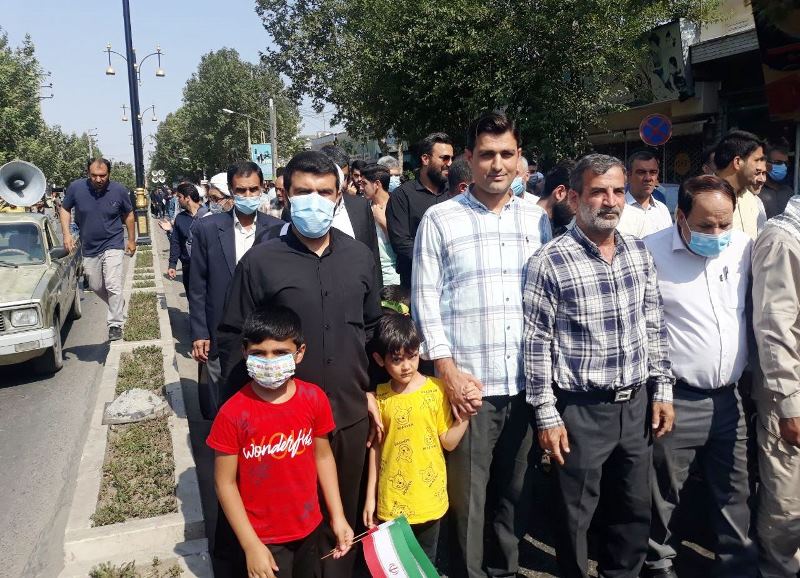 حضور کارکنان اداره گاز گالیکش درراهپیمایی سراسری محکومیت توهین به مقدسات و اغتشاشات
